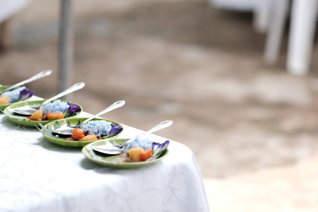 a row of plates of food on a table R9WnX chJIg 6